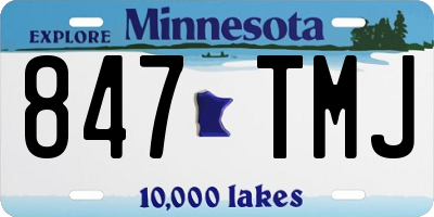MN license plate 847TMJ