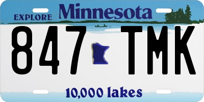 MN license plate 847TMK