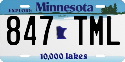 MN license plate 847TML