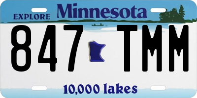 MN license plate 847TMM