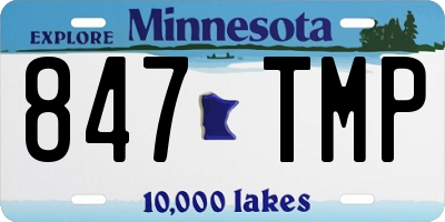 MN license plate 847TMP