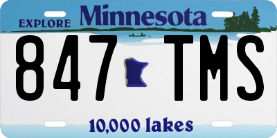 MN license plate 847TMS