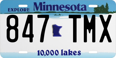 MN license plate 847TMX