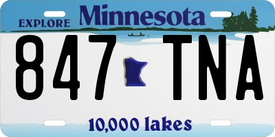 MN license plate 847TNA