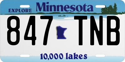 MN license plate 847TNB
