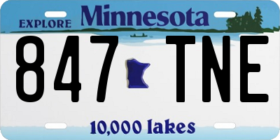 MN license plate 847TNE