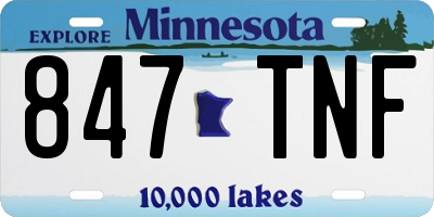 MN license plate 847TNF