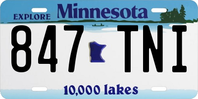 MN license plate 847TNI