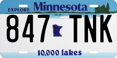 MN license plate 847TNK