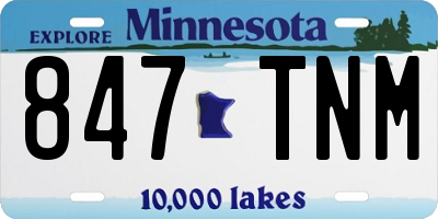 MN license plate 847TNM