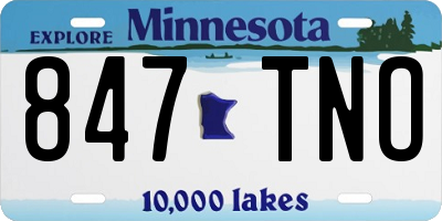 MN license plate 847TNO