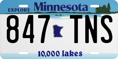 MN license plate 847TNS