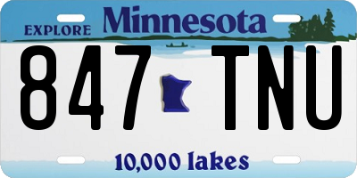 MN license plate 847TNU