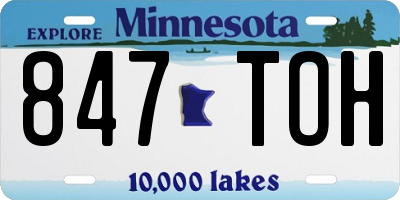 MN license plate 847TOH