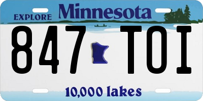 MN license plate 847TOI