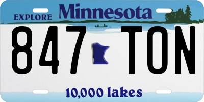 MN license plate 847TON