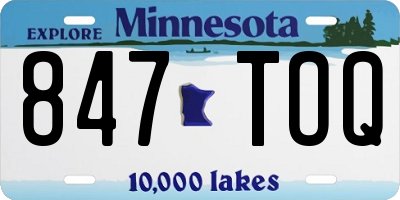 MN license plate 847TOQ