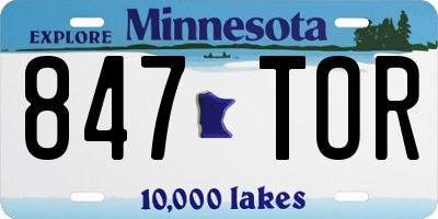 MN license plate 847TOR