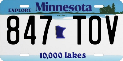 MN license plate 847TOV