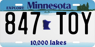 MN license plate 847TOY