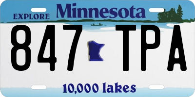 MN license plate 847TPA
