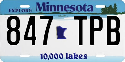 MN license plate 847TPB