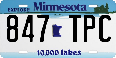 MN license plate 847TPC
