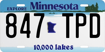 MN license plate 847TPD