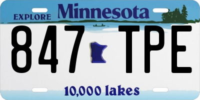 MN license plate 847TPE