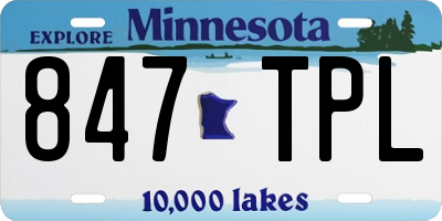 MN license plate 847TPL
