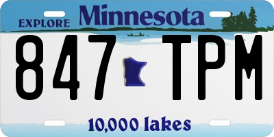 MN license plate 847TPM