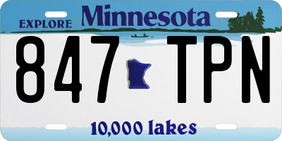 MN license plate 847TPN