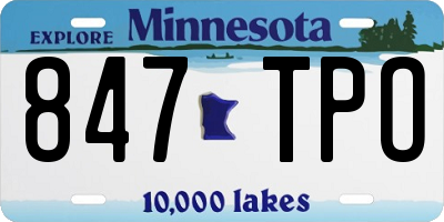 MN license plate 847TPO