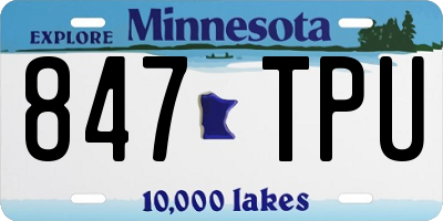 MN license plate 847TPU