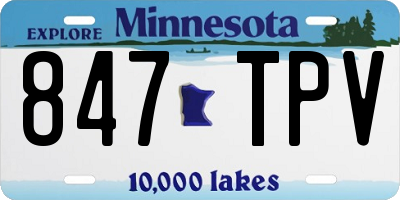 MN license plate 847TPV