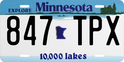 MN license plate 847TPX