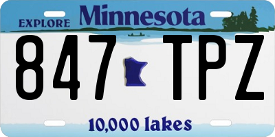 MN license plate 847TPZ
