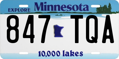 MN license plate 847TQA