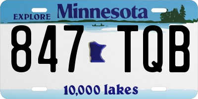 MN license plate 847TQB