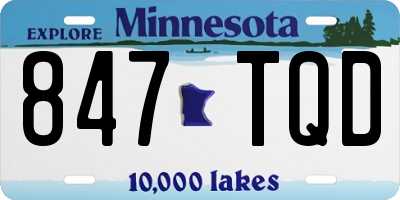 MN license plate 847TQD
