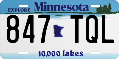 MN license plate 847TQL
