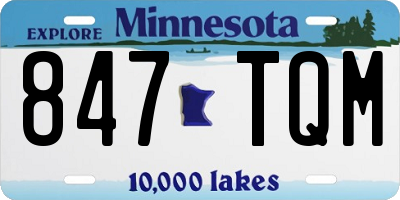 MN license plate 847TQM