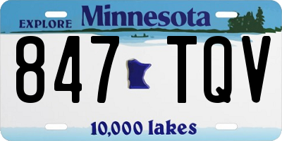 MN license plate 847TQV