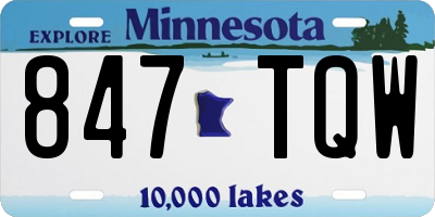 MN license plate 847TQW