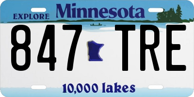 MN license plate 847TRE