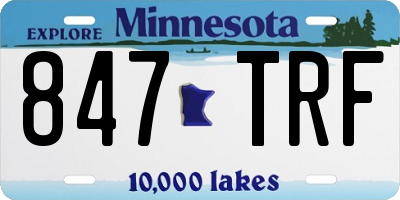 MN license plate 847TRF