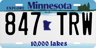 MN license plate 847TRW