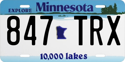 MN license plate 847TRX