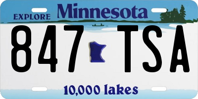 MN license plate 847TSA