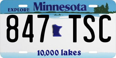 MN license plate 847TSC